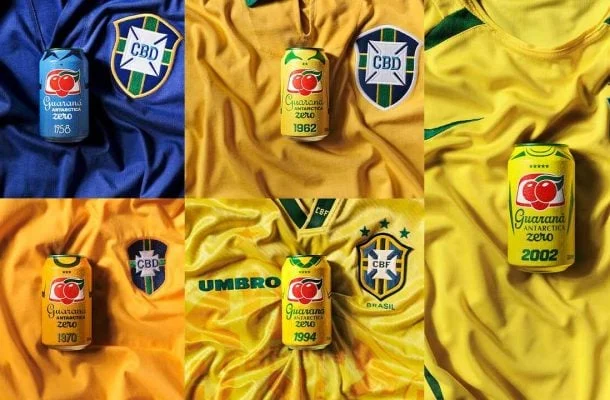 Guaraná Antarctica lança latas colecionáveis inspiradas nas camisas da Seleção Brasileira