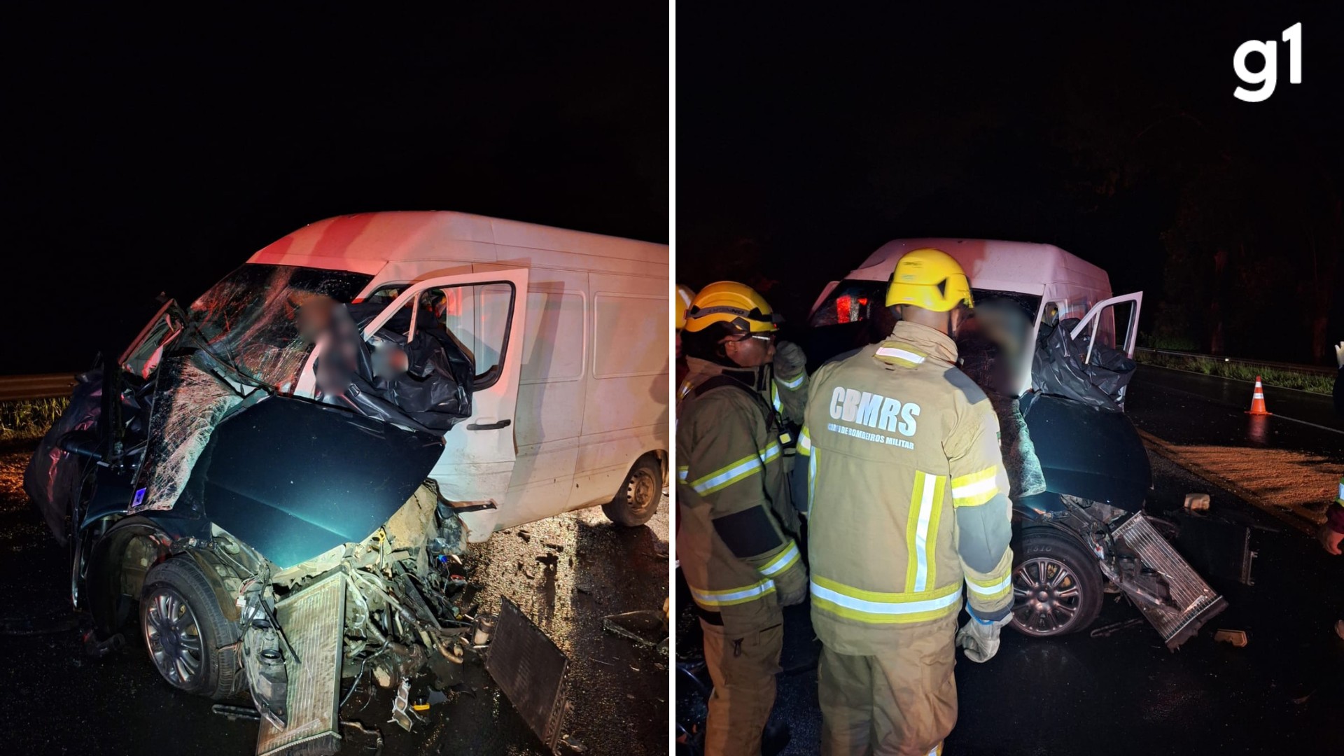 Motoristas de carro e van morrem em acidente após colisão na BR-386, em Montenegro