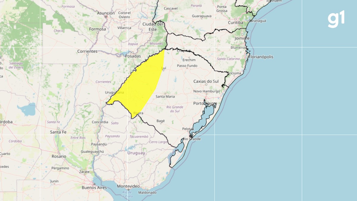RS tem aviso de 'perigo potencial' para tempestades e semana de instabilidade