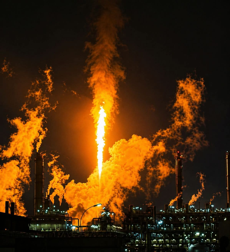 TRIUNFO-RS: Chama gigante assusta moradores na Região Metropolitana