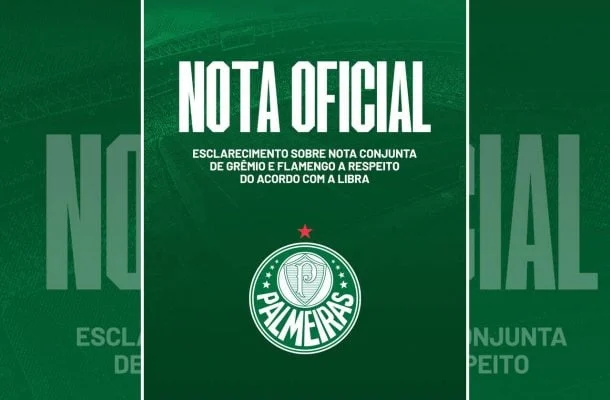 Palmeiras rebate Grêmio e Flamengo e chama nota da dupla de “mentirosa”