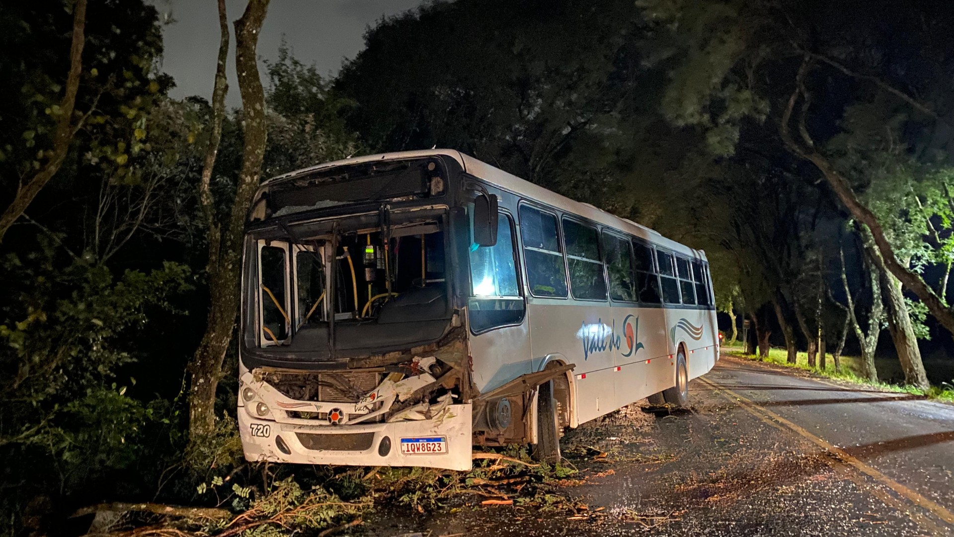 Vento forte derruba árvore sobre ônibus em Vera Cruz e causa bloqueio de mais de 5 horas em rodovia