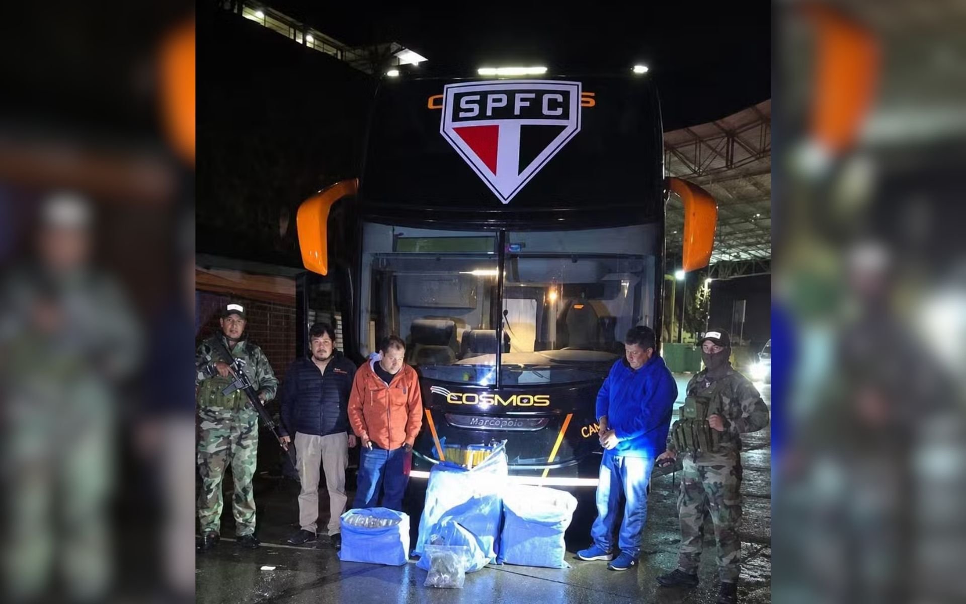 Ônibus do São Paulo na Bolívia: Veículo foi apreendido com 86 quilos de maconha