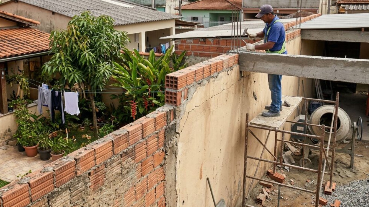 Moradores retornam de viagem e descobrem que vizinho aumentou o muro, tirando parte do sol do quintal; Casal pede que a obra seja desfeita e indenização na Justiça